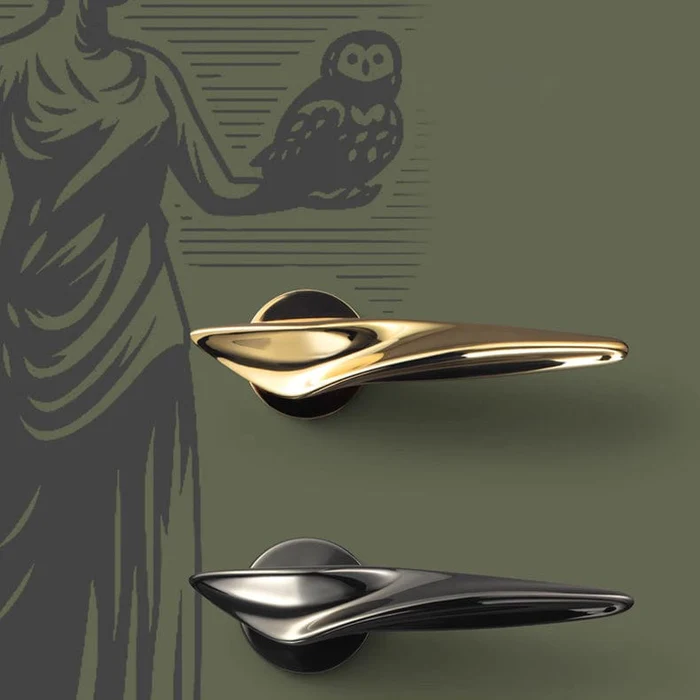 Irregular Streamline Door Lock Handle Modern Polished Interior Lock Door Hardware