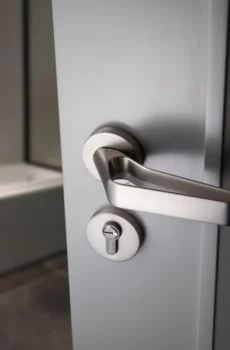 Modern Brushed Nickel Hollow out Interior Door Lock Security Mute Lock Set