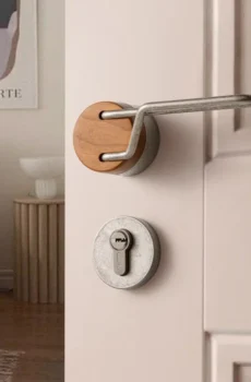 Original Design Black Walnut Retro Wooden Door Handle Mute Door Lock
