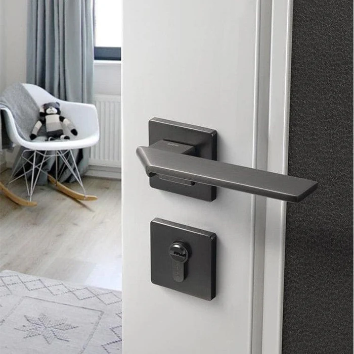 Square Space Folding Door Lock Minimalist Interior Door Security Mute Door Lock