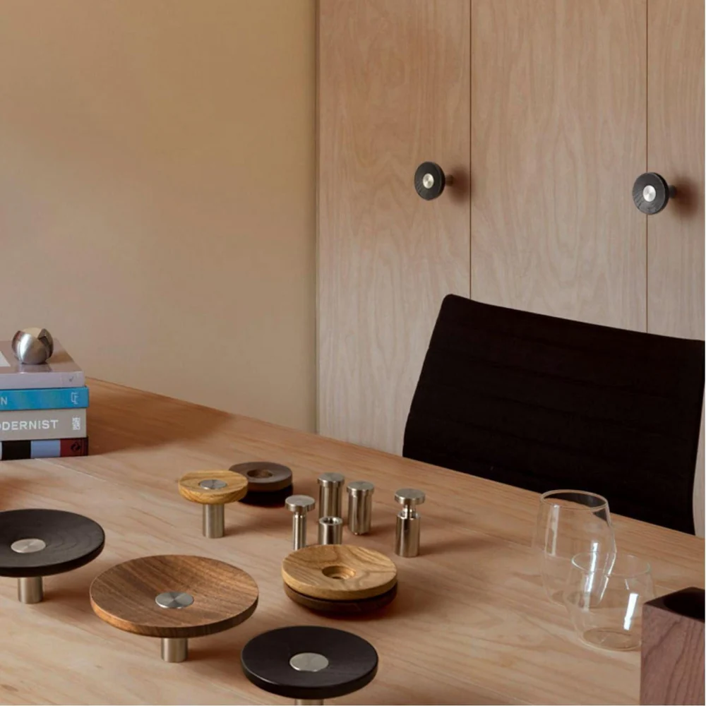 Log & Stainless Steel Ornamental Handles - Oversized Knobs Entryway Clothes Hooks