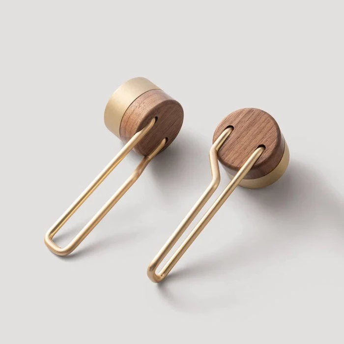 High-end Brass Black Walnut Door Lock Creative Door Handle Interior Mute Door Lock - Image 5