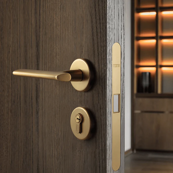 Branches Pure Copper Interior Door Lock Bedroom Silent Lock for Home