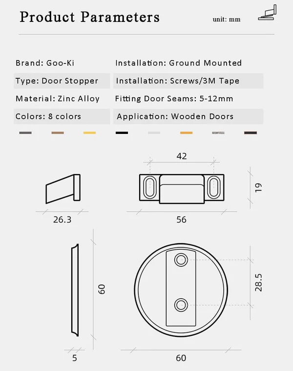 Strong Windproof Door Suction Invisible Zinc Alloy Door Stopper - Image 11