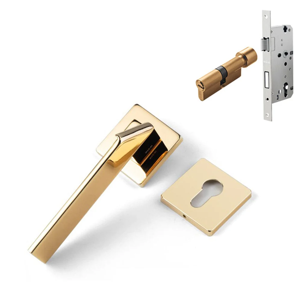 Square Space Folding Door Lock Minimalist Interior Door Security Mute Door Lock - Image 3