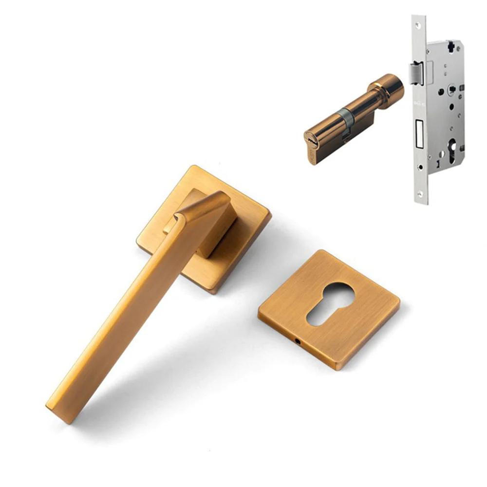 Square Space Folding Door Lock Minimalist Interior Door Security Mute Door Lock - Image 4