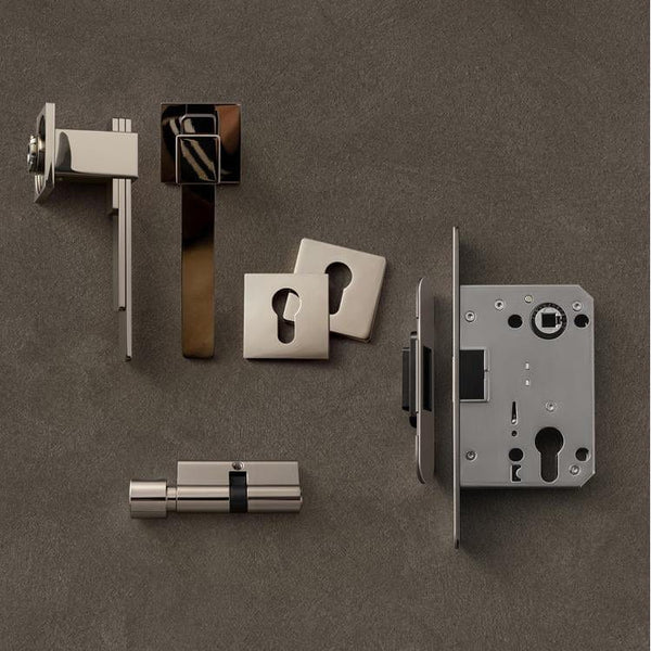 Stylish Square-shaped Door Hardware Kit H59 Brass Titanium Silver Door Lock - Image 2