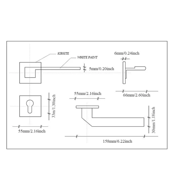 Square Space Folding Door Lock Minimalist Interior Door Security Mute Door Lock - Image 5