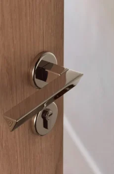 Contemporary Style Titanium Silver Door Handle Solid Brass Interior Door Lock