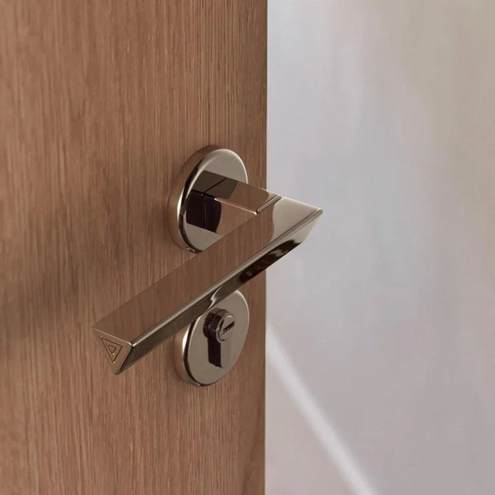 Contemporary Style Titanium Silver Door Handle Solid Brass Interior Door Lock