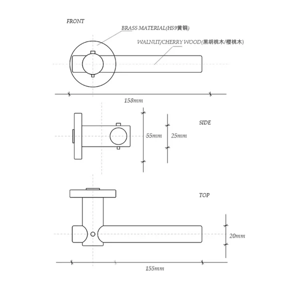 Pure Copper Door Lock Wooden Door Handle Mute Gate Lock Door Hardware - Image 4