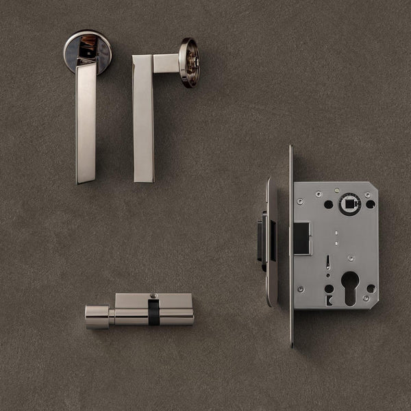 Contemporary Style Titanium Silver Door Handle Solid Brass Interior Door Lock - Image 3