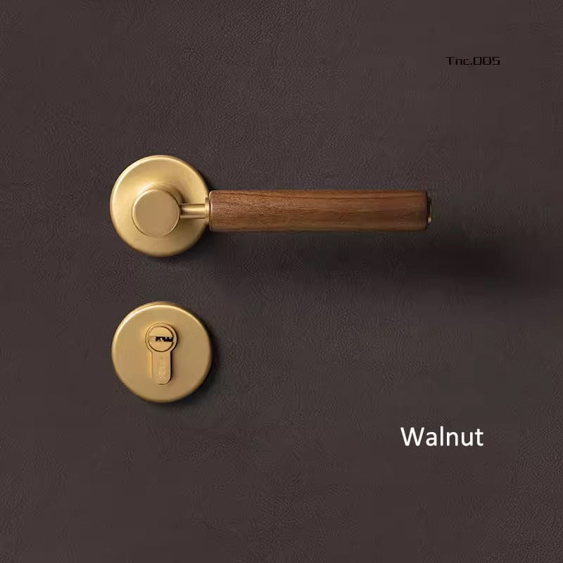 Soild Brass Mute Door Lock Black Walnut Door Lock Handle Anti-theft Gate Lock - Image 2