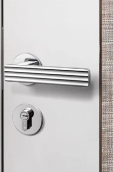 Nordic Mute Indoor Lock Bright Chrome Modern Minimalist Universal Door Handle