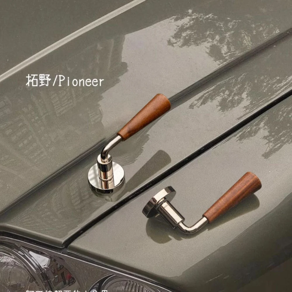 Original Design Retro Style Magnetic Bedroom Door Lock Black Walnut Vintage Wooden Door Lock