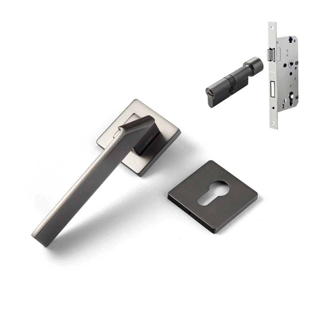 Square Space Folding Door Lock Minimalist Interior Door Security Mute Door Lock - Image 2