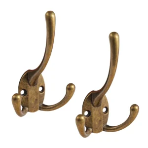 Antique Brass Zinc Alloy Triangle Coat Hooks Affordable Luxury Coat Hooks for Bedroom - Image 2