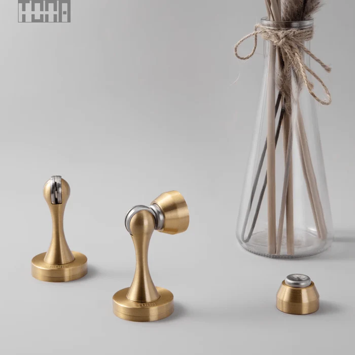 Brass Strong Windproof Door Suction Copper Household Anti-collision Door Stopper