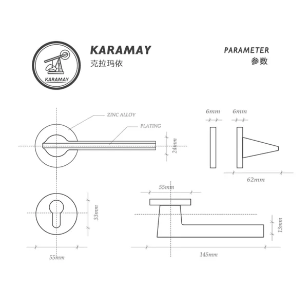 Simple Mute Door Lock Nordic Door Lock Set Bedroom Interior Door Lock - Image 4