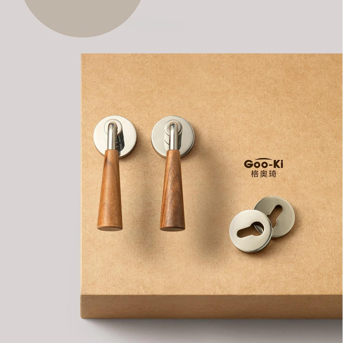 Original Design Retro Style Magnetic Bedroom Door Lock Black Walnut Vintage Wooden Door Lock - Image 2