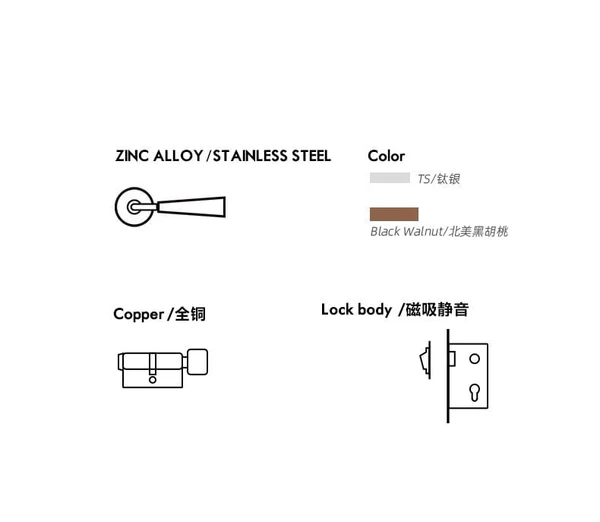 Original Design Retro Style Magnetic Bedroom Door Lock Black Walnut Vintage Wooden Door Lock - Image 5