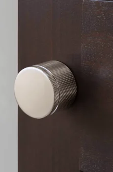 Silver Knurled Ball Door Lock Interior Door Handle Bathroom Keyless Door Lock