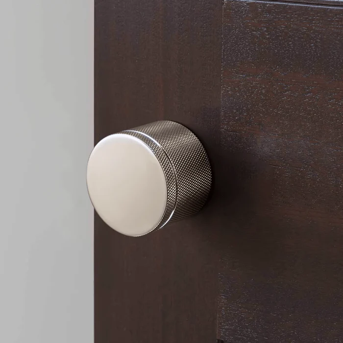 Silver Knurled Ball Door Lock Interior Door Handle Bathroom Keyless Door Lock