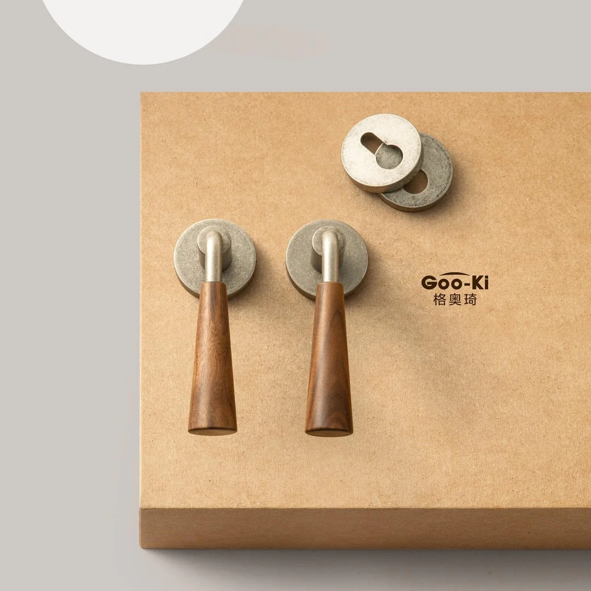 Original Design Retro Style Magnetic Bedroom Door Lock Black Walnut Vintage Wooden Door Lock - Image 3