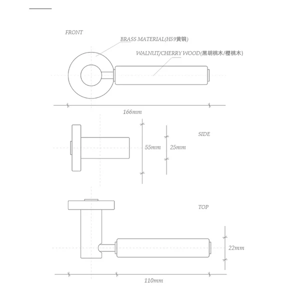 Soild Brass Mute Door Lock Black Walnut Door Lock Handle Anti-theft Gate Lock - Image 4
