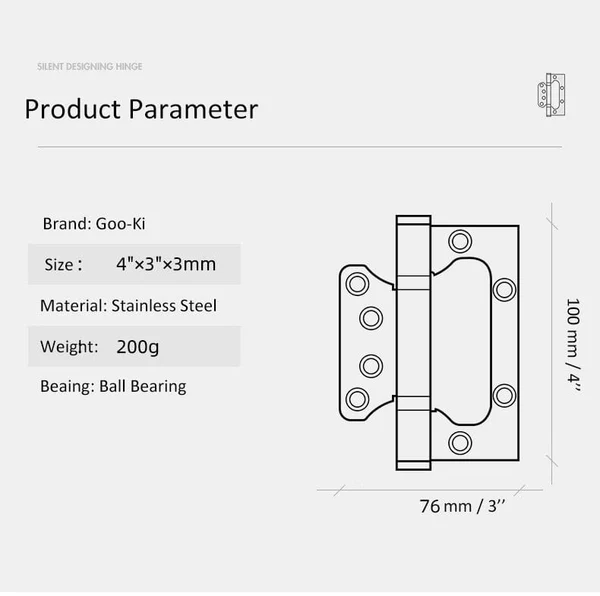 4 Inch Ball Bearing Hinge Stainless Steel Gold Door Hinges Furniture Hardware - Image 5