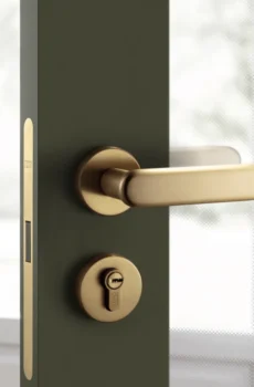 Brass Door Lock Indoor Bedroom Door Lock Simple Luxurious French Style Silent Door Handle
