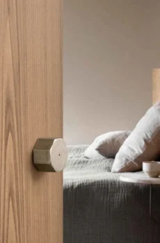 Octagonal Antique Silver Door Lock Security Rotatable Interior Keyless Door Lock