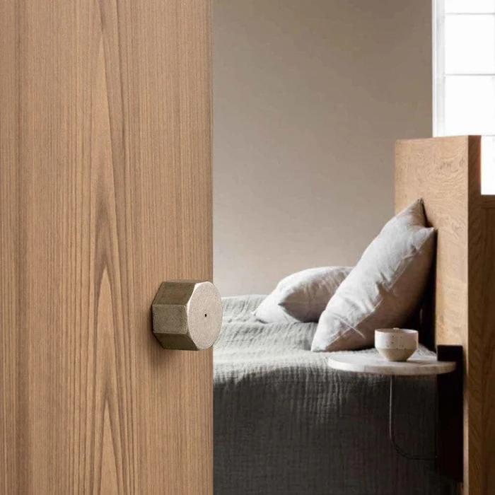 Octagonal Antique Silver Door Lock Security Rotatable Interior Keyless Door Lock