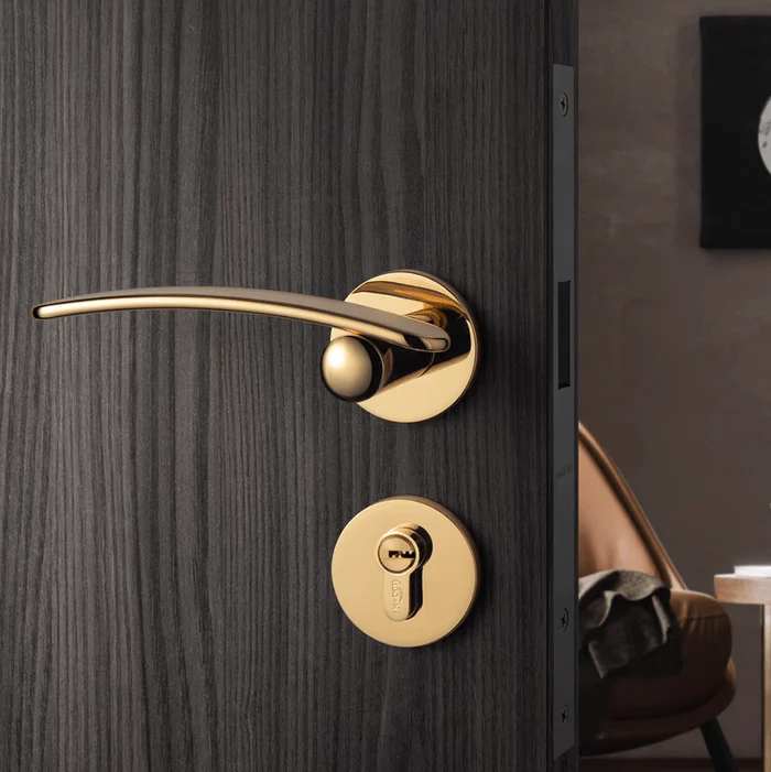 Streamline Silent Door Lock Bedroom Door Handle Interior Security Door Lock - Image 3