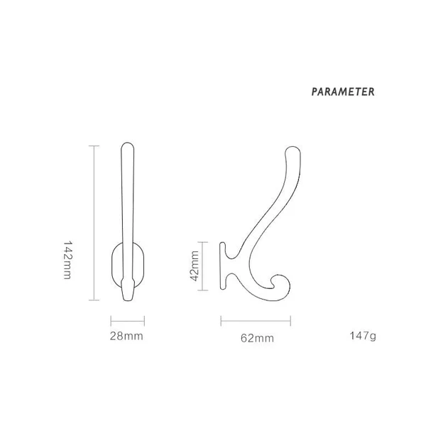 Medieval Clothes Hook American Porch Bedroom Cloakroom Wall Single Hook - Image 8